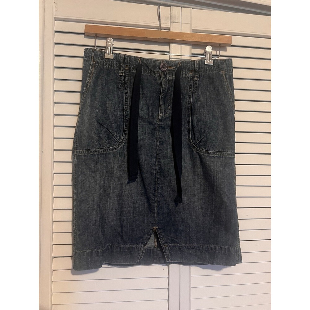 EDDIE BAUER Women's Size 6 Skirt Pencil Denim Jean Pockets Straight